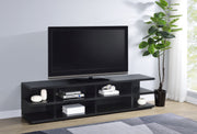 Consola multimedia Cartmill de 78 pulgadas con dos niveles para TV, color negro