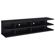 Consola multimedia Cartmill de 78 pulgadas con dos niveles para TV, color negro