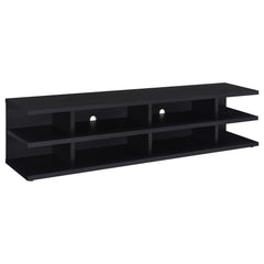 Consola multimedia Cartmill de 78 pulgadas con dos niveles para TV, color negro