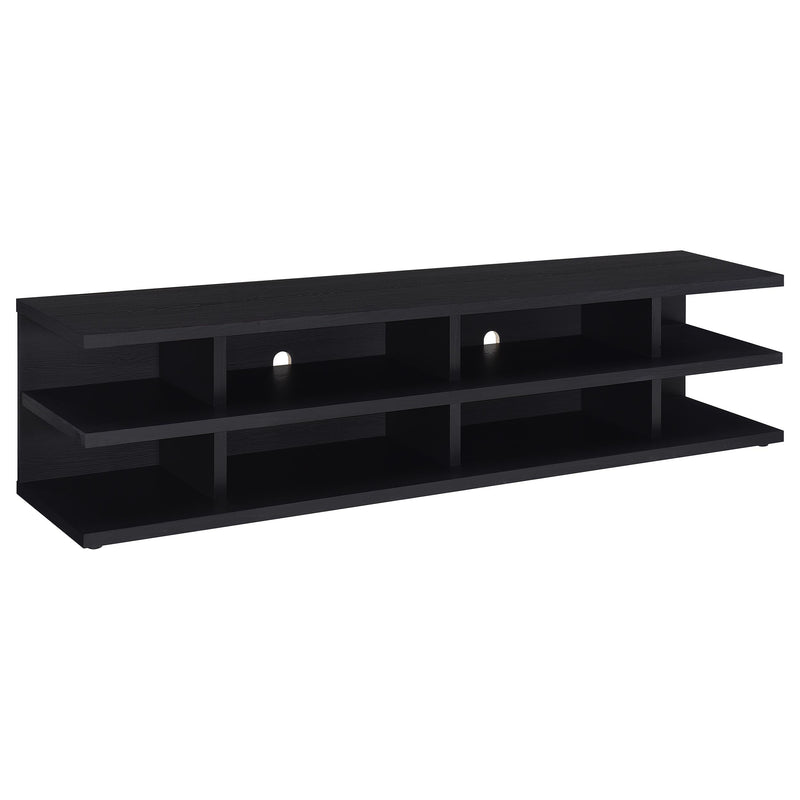 Consola multimedia Cartmill de 78 pulgadas con dos niveles para TV, color negro