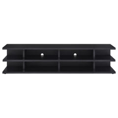 Consola multimedia Cartmill de 78 pulgadas con dos niveles para TV, color negro
