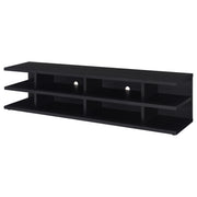 Consola multimedia Cartmill de 78 pulgadas con dos niveles para TV, color negro
