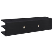 Consola multimedia Cartmill de 78 pulgadas con dos niveles para TV, color negro