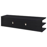 Consola multimedia Cartmill de 78 pulgadas con dos niveles para TV, color negro