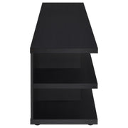 Consola multimedia Cartmill de 78 pulgadas con dos niveles para TV, color negro