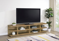 Consola multimedia Cartmill de 78 pulgadas con dos niveles para TV, color negro