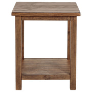 Mesa auxiliar de madera Payne con estante en marrón envejecido