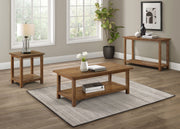 Mesa auxiliar de madera Payne con estante en marrón envejecido