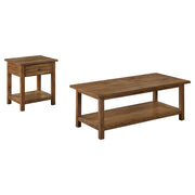 Juego de mesa auxiliar Payne de café y 1 cajón en marrón