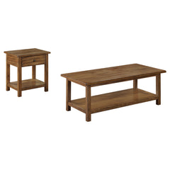 Juego de mesa auxiliar Payne de café y 1 cajón en marrón
