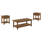 Juego de mesa auxiliar Payne de café y 1 cajón en marrón