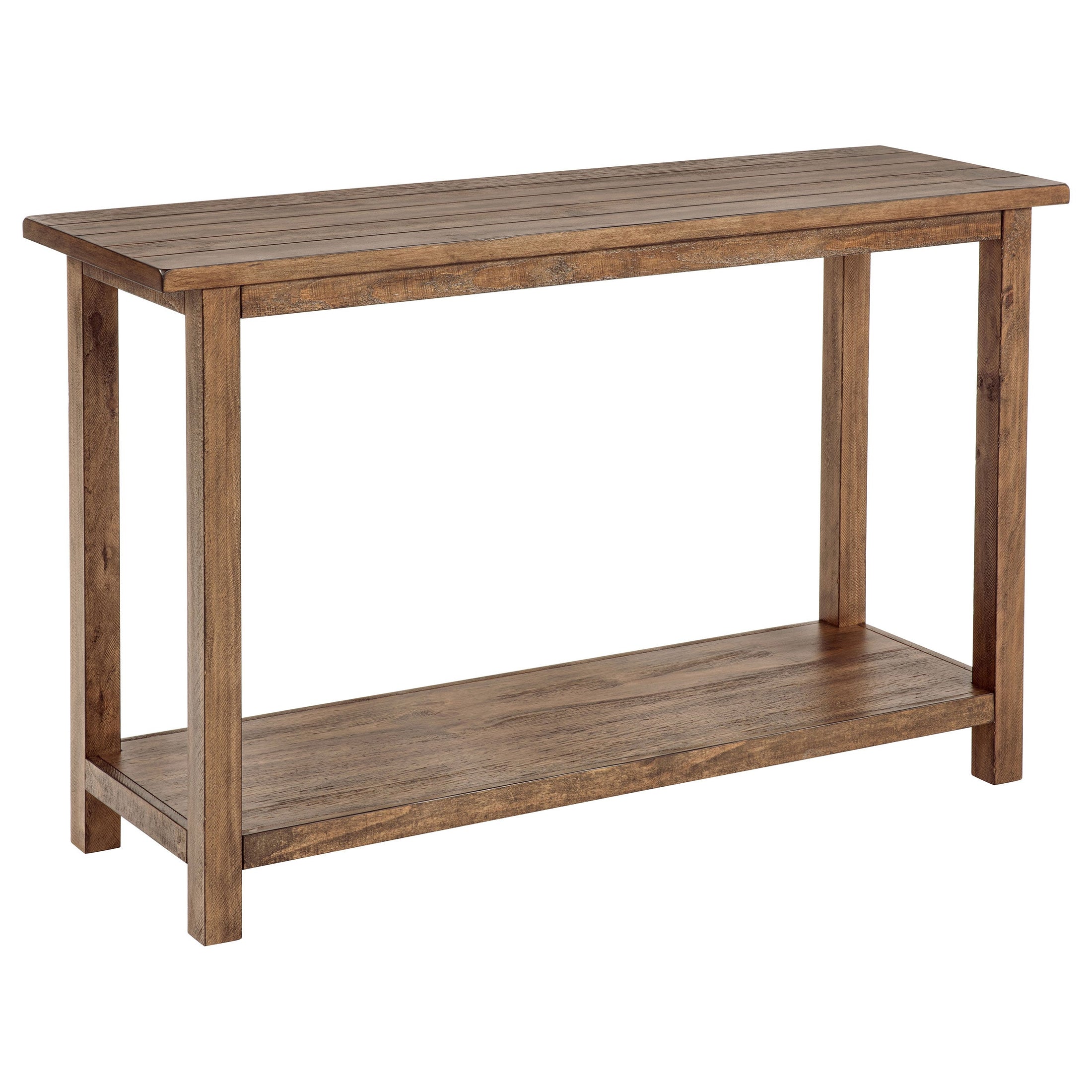 Consola de sofá para entrada de madera Payne en marrón envejecido