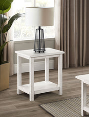 Mesa auxiliar de madera Payne con estante en marrón envejecido