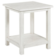 Mesa auxiliar de madera Payne con estante en marrón envejecido
