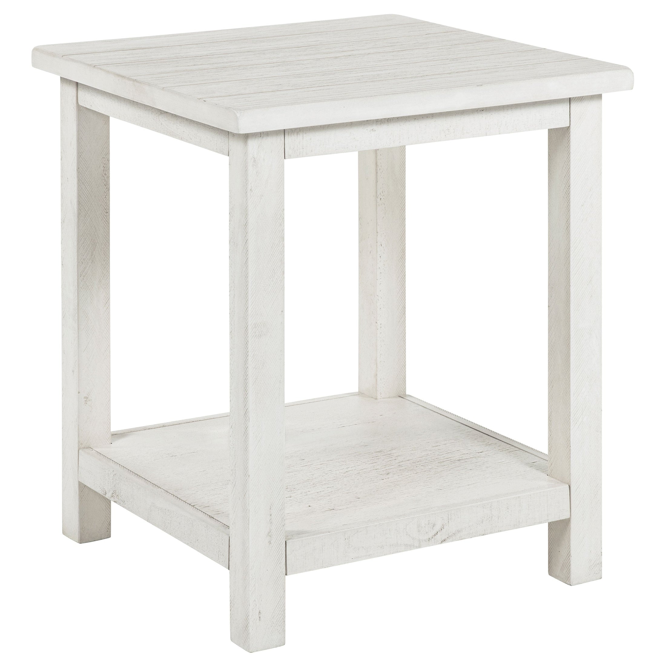 Mesa auxiliar de madera Payne con estante en marrón envejecido