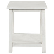 Mesa auxiliar de madera Payne con estante en marrón envejecido