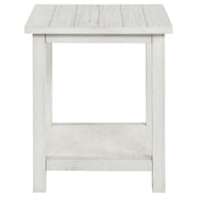 Mesa auxiliar de madera Payne con estante en marrón envejecido