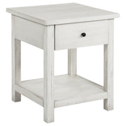 Payne 1-drawer Wood End Table with Shelf Distressed Brown