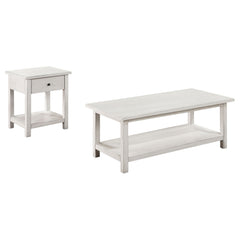 Juego de mesa auxiliar Payne de café y 1 cajón en marrón