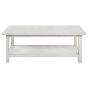 Payne Wood Coffee Table with Shelf Distressed Brown