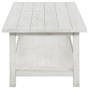 Payne Wood Coffee Table with Shelf Distressed Brown