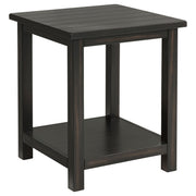 Mesa auxiliar de madera Payne con estante en marrón envejecido