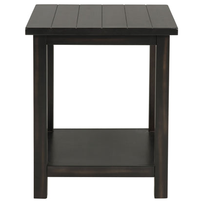 Payne Wood End Table with Shelf Distressed Brown