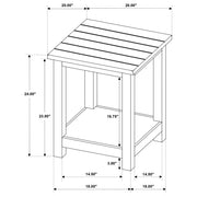 Mesa auxiliar de madera Payne con estante en marrón envejecido