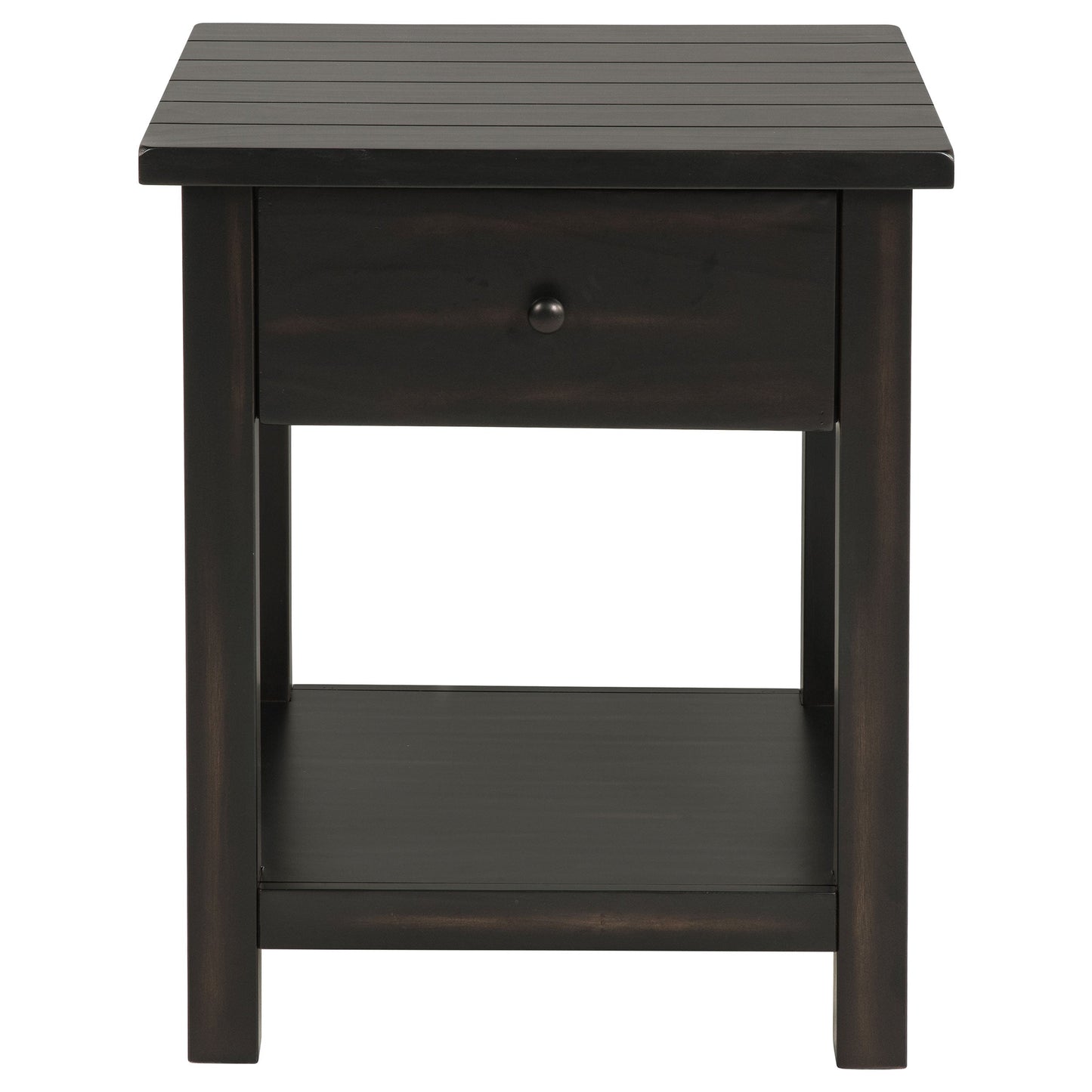 Payne 1-drawer Wood End Table with Shelf Distressed Brown