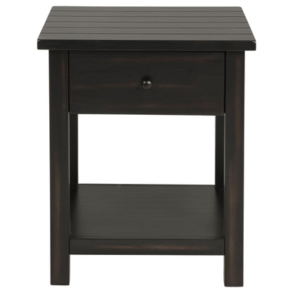 Payne 1-drawer Wood End Table with Shelf Distressed Brown