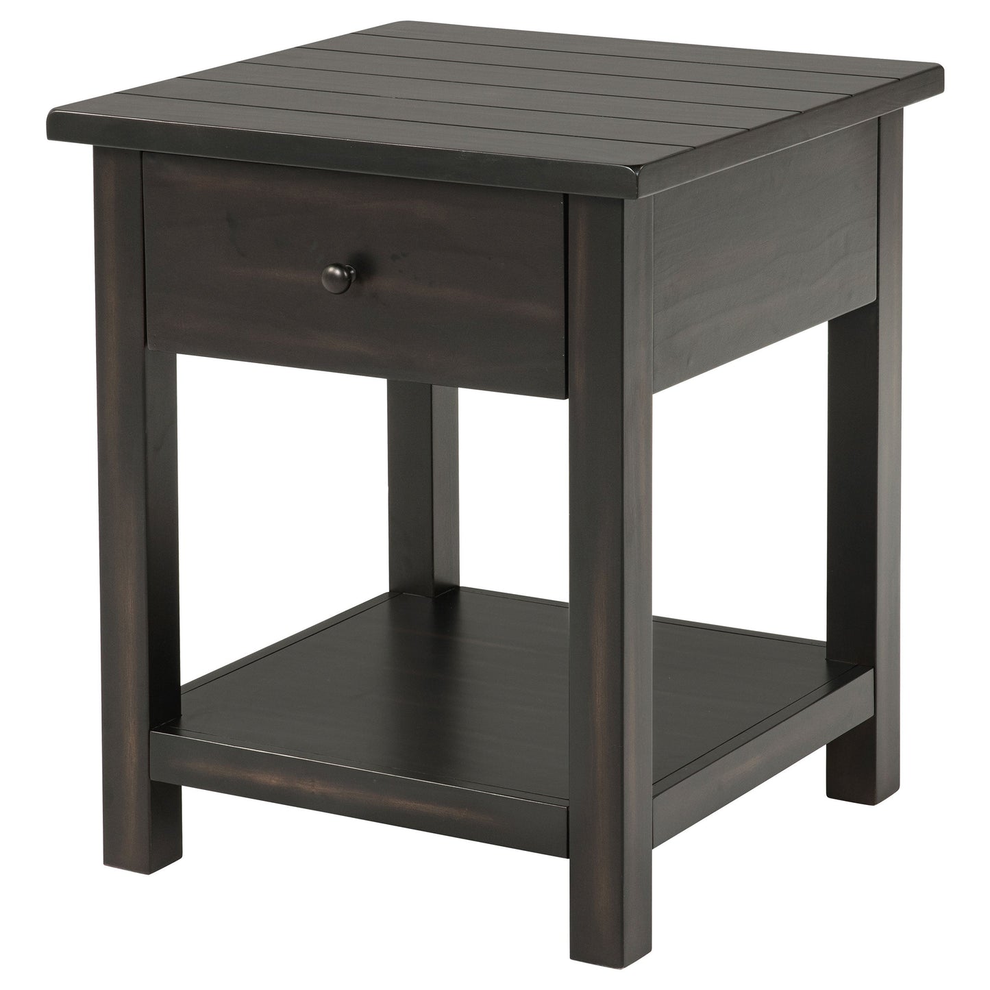 Payne 1-drawer Wood End Table with Shelf Distressed Brown