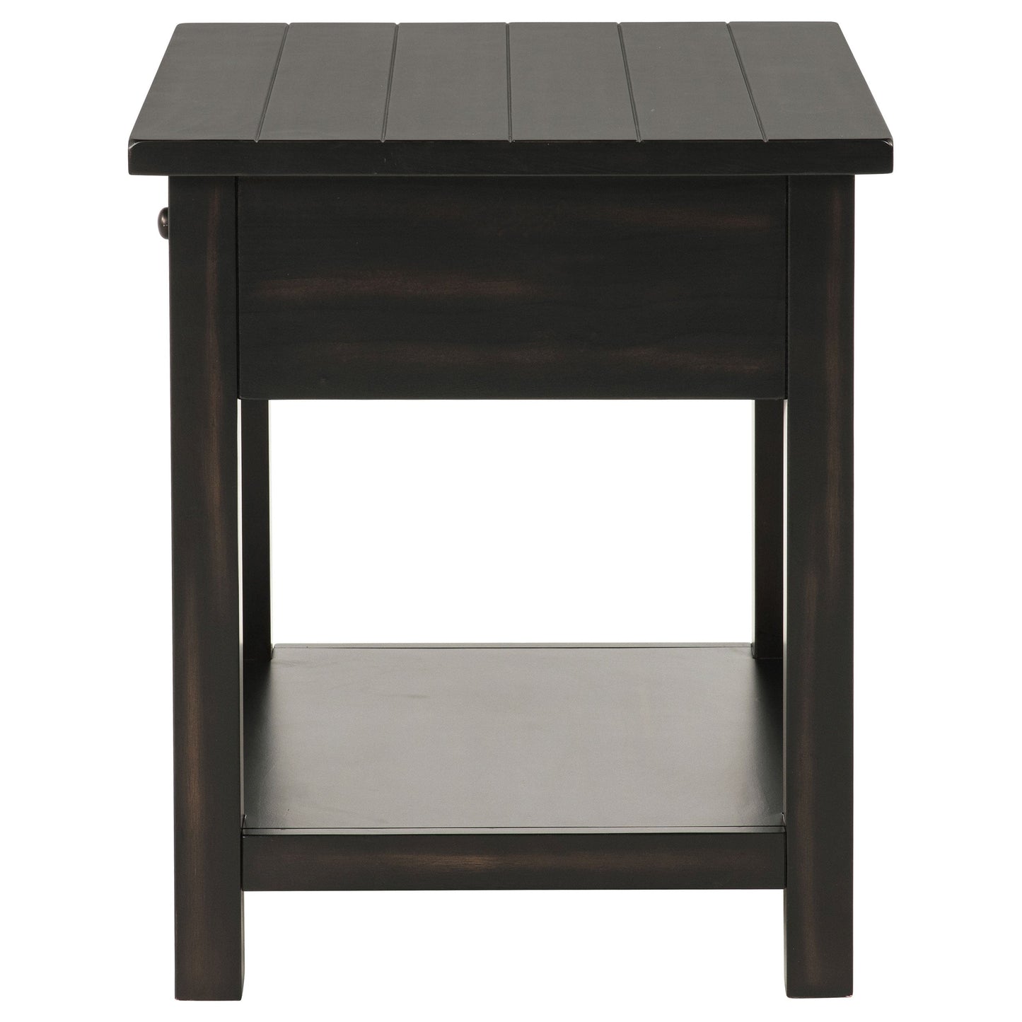 Payne 1-drawer Wood End Table with Shelf Distressed Brown