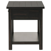 Mesa auxiliar de madera Payne con 1 cajón y estante, color marrón envejecido