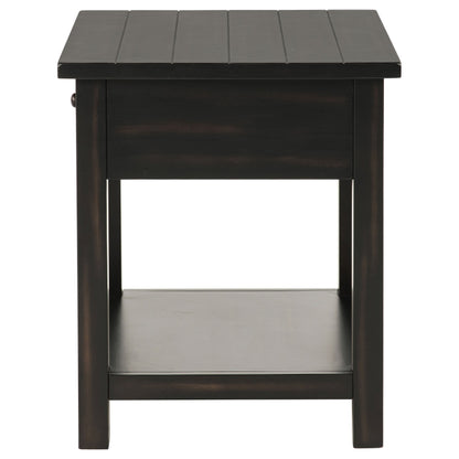 Payne 1-drawer Wood End Table with Shelf Distressed Brown
