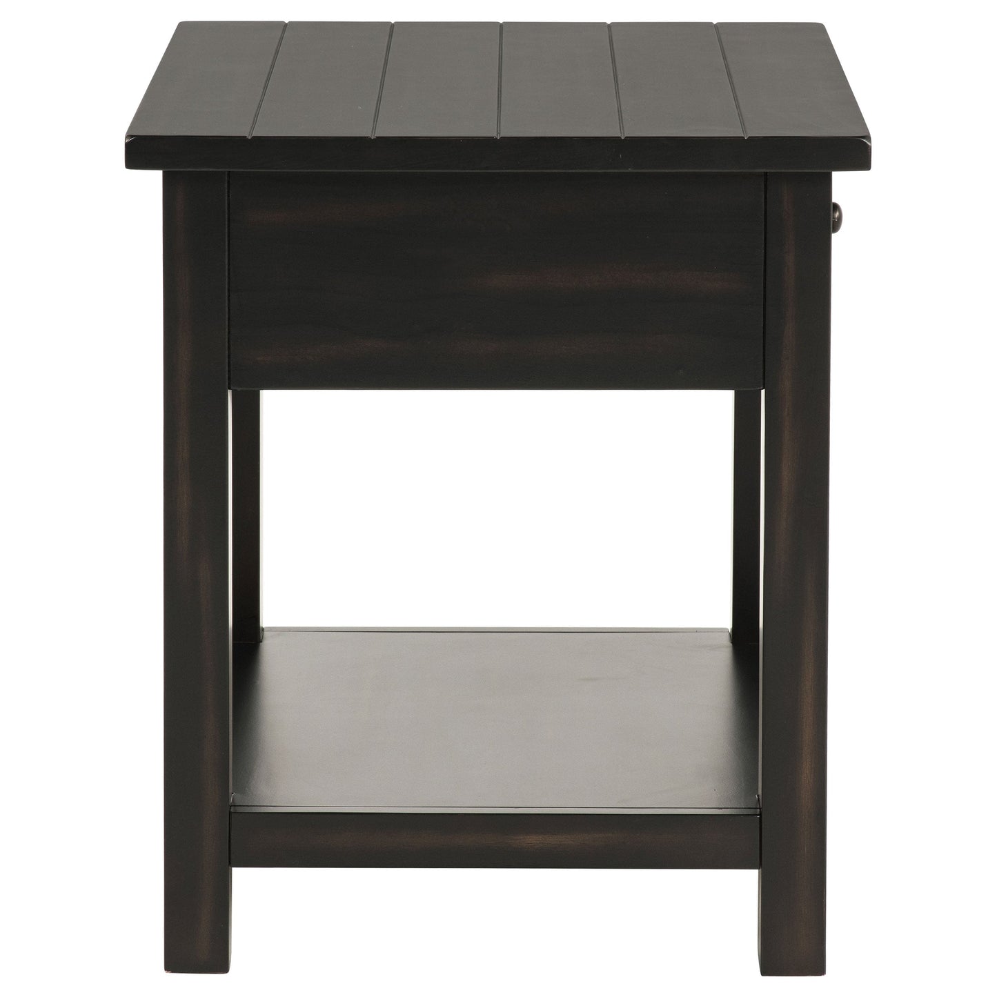 Payne 1-drawer Wood End Table with Shelf Distressed Brown