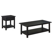Juego de mesa auxiliar Payne de café y 1 cajón en marrón