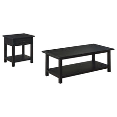 Juego de mesa auxiliar Payne de café y 1 cajón en marrón