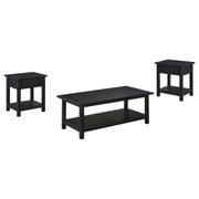Juego de mesa auxiliar Payne de café y 1 cajón en marrón