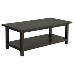 Mesa de centro de madera Payne con estante en marrón envejecido