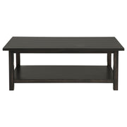 Payne Wood Coffee Table with Shelf Distressed Brown