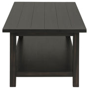 Payne Wood Coffee Table with Shelf Distressed Brown