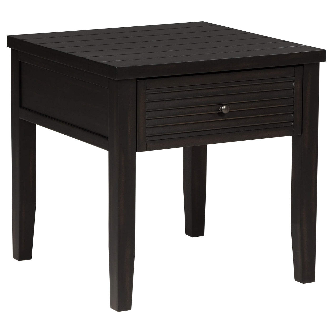 Mesa auxiliar cuadrada Concord de 1 cajón en color Java envejecido