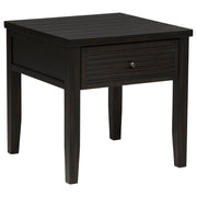 Mesa auxiliar cuadrada Concord de 1 cajón en color Java envejecido