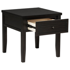 Mesa auxiliar cuadrada Concord de 1 cajón en color Java envejecido