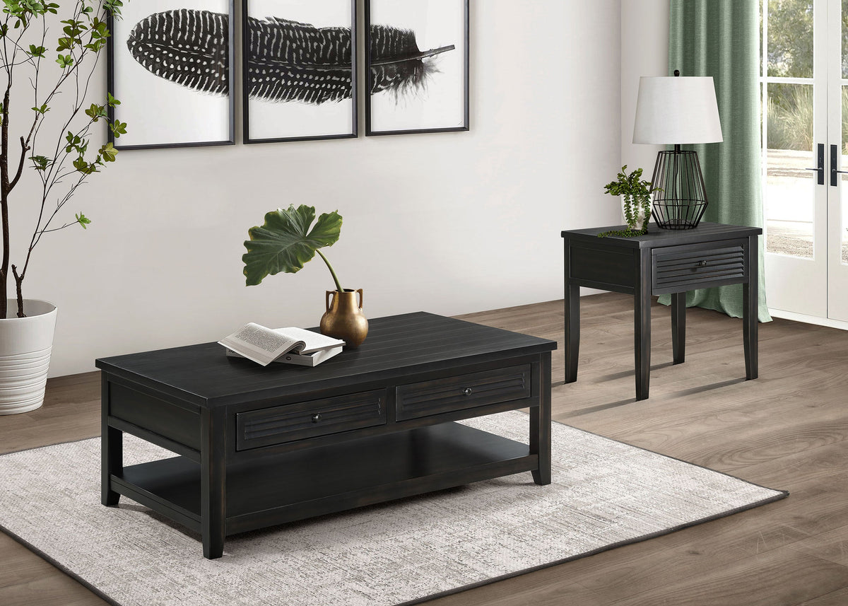 Colmar Engineered Wood Coffee Table Set Golden Oak