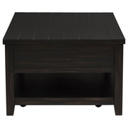 Mesa de centro rectangular Concord de dos cajones en color Java envejecido