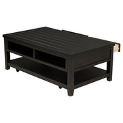 Mesa de centro rectangular Concord de dos cajones en color Java envejecido