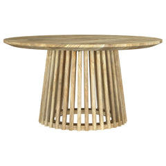 Mesa de centro redonda de cóctel de madera maciza Touhy de mango natural