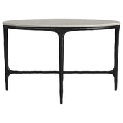 Hermas Round Genuine Marble Top Metal Coffee Table White