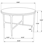 Hermas Round Genuine Marble Top Metal Coffee Table White